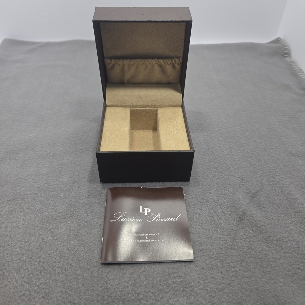 LUXE OEM LUCIEN PICCARD WATCH DISPLAY STORAGE BOX & INSTRUCTION BOOK B